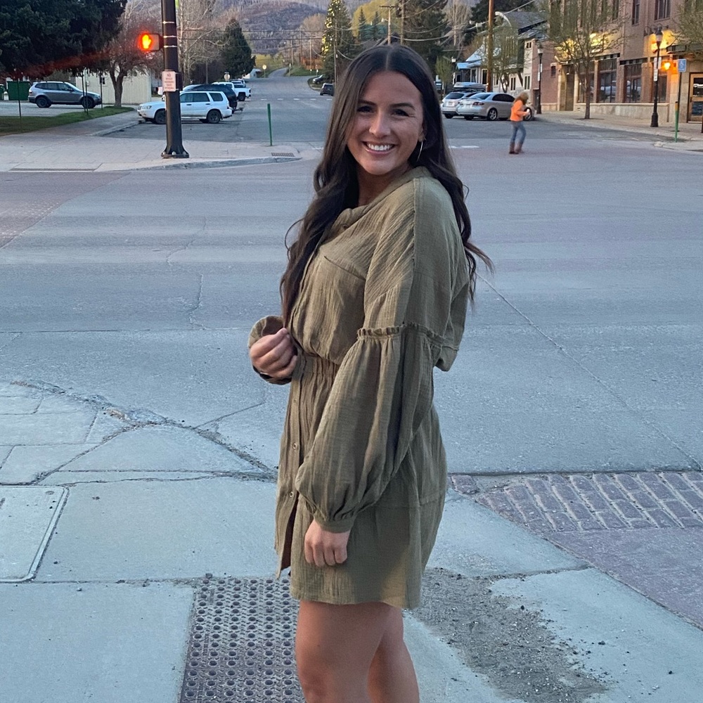 Talulah Green Button-Up Dress